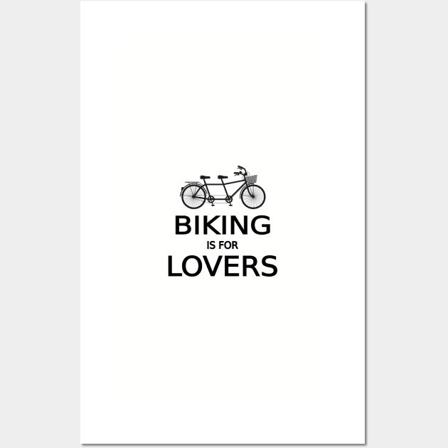 biking is for lovers, tandem bicycle, word art, text design Wall Art by beakraus
